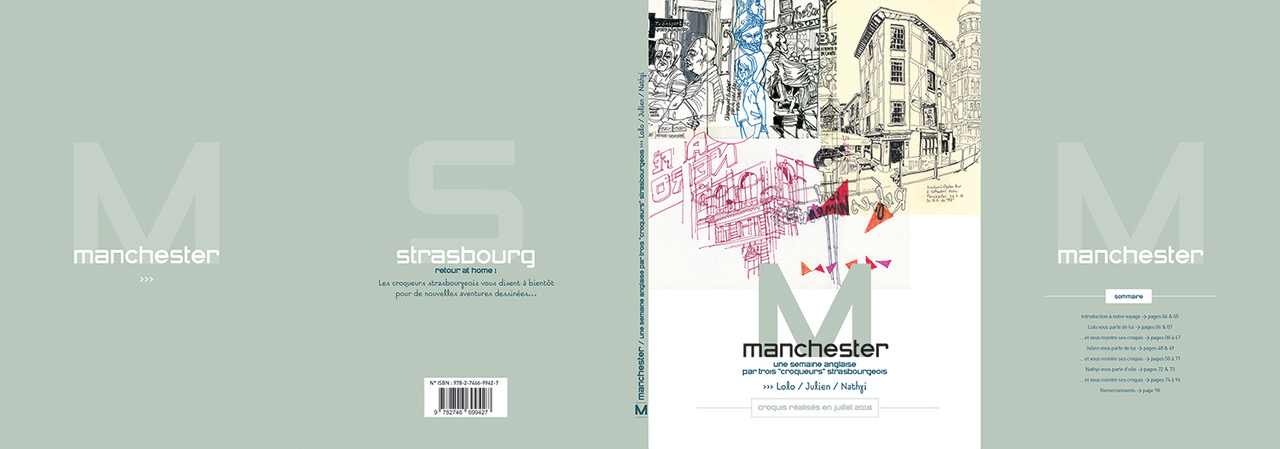 Couverture et rabats dépliés