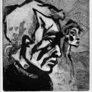 Un certain état du monde – E.A. - Gravure, aquatinte + pointe sèche - Format 19,5 x 21 cm - Estampe -