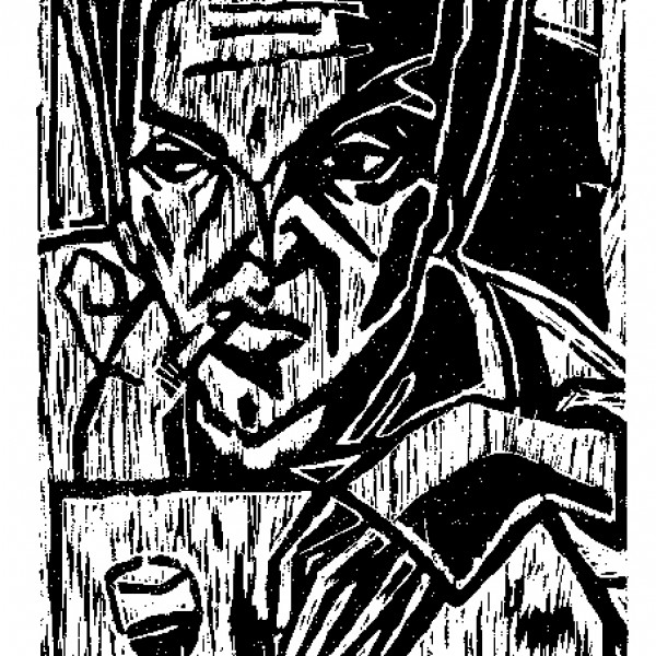 “Le fil de l’histoire” - Gravure sur bois - Format 65 x 25 cm – Tirage : 10 exemplaires - Estampe -