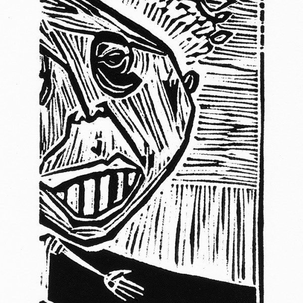 “Fraîcheur nocturne” - Linogravure - Format 8 x 18,5 cm – Tirage : 5 exemplaires