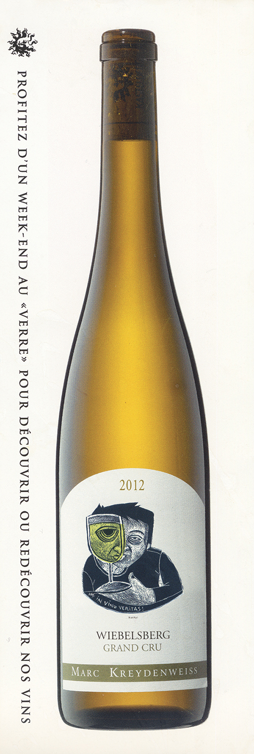 Carte à gratter réalisée pour les étiquettes de tous les vins de l'année 2012 - Maison Marc Kreydenweiss à Andlau - Alsace.