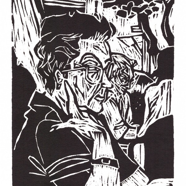 ”Lisbonne – Réflexion” - Linogravure - Format 14 x 19 cm – Tirage : 10 exemplaires - Estampe -