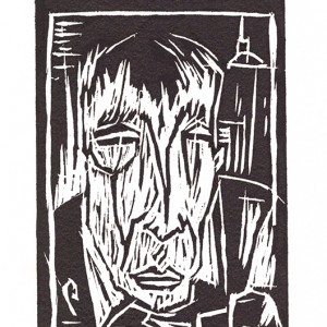 “Planche à découper 1#” – E.A. -Gravure sur bois - Format 10 x 21 cm - Estampe -