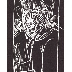 “Planche à découper 5#” – E.A. -Gravure sur bois - Format 10 x 21 cm - Estampe -