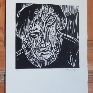 “Qui ?” – Gravure sur bois Format 30 x 30 cm - Estampe -