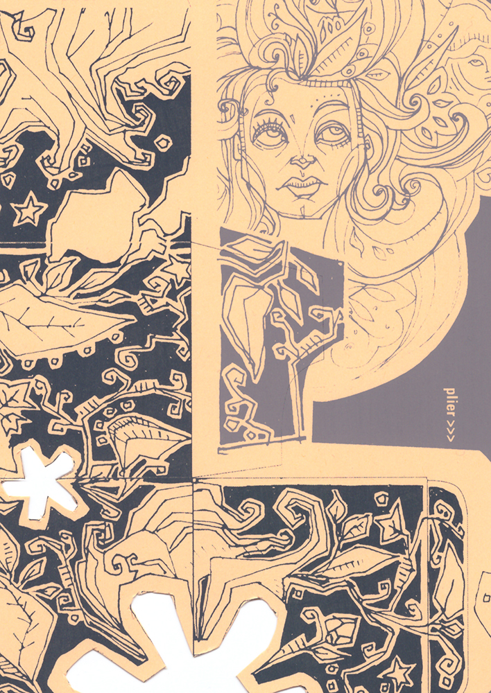 Détail de carte de vœux personnelle - 2010 - Sérigraphie 2 couleurs